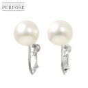 【新品仕上げ】 アコヤ真珠 8.2mm K14 WG イヤリング ホワイトゴールド 585 パール Pearl Earrings Clip-on 【中古】