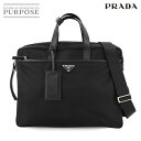 【未使用 展示品】 プラダ PRADA ブリーフケース 3way ビジネス ショルダー バッグ バックパック ナイロン レザー ブラック 2VE015 Brie...