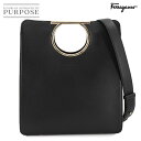 【新品同様】 サルヴァトーレ フェラガモ Salvatore Ferragamo 2way トート ショルダー バッグ レザー ブラック Tote Bag 【中古】