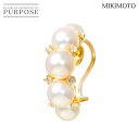 【新品同様】 ミキモト MIKIMOTO アコヤ真珠 7.3-6.3mm ダイヤ イヤリング K18 YG イエローゴールド 750 片耳 片方のみ Akoya Pearl Earring【中古】