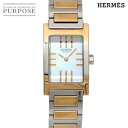 【新品仕上げ 済み】 エルメス HERMES タンデム コンビ TA1 220 レディース 腕時計 ホワイトシェル クォーツ ウォッチ Tandem 【中古】