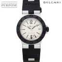 ブルガリ BVLGARI アルミニウム AL32TA ボーイズ 腕時計 デイト シルバー ラバー クォーツ ウォッチ Aluminum 【中古】