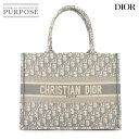 【新品同様】 クリスチャン ディオール Christian Dior オブリーク ブック トート ミディアム バッグ キャンバス グレー M1296ZRIW Book Tote 【中古】