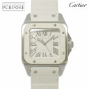 カルティエ Cartier サントス100 MM W20122U2 ボーイズ 腕時計 ホワイト オートマ 自動巻き ウォッチ Santos 100 【中古】