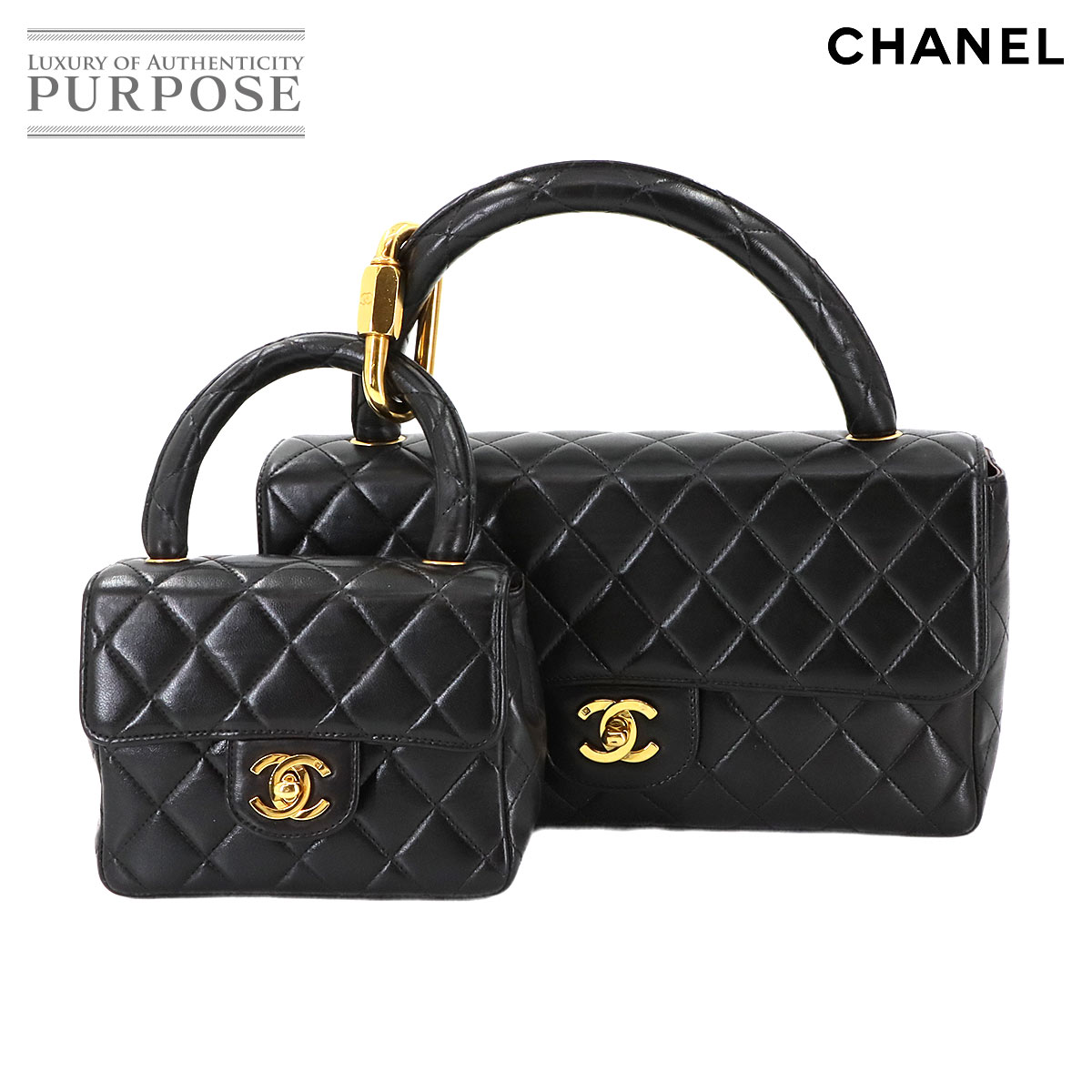 �ڿ���Ʊ�͡� ����ͥ� CHANEL �ޥȥ�å� �ƻҥХå� �ϥ�� �Хå� ��ॹ���� �֥�å� ������� ��� ������ơ��� Pair Matelasse ...