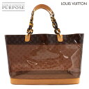 【新品同様】 ルイ ヴィトン LOUIS VUITTON モノグラム ビニール カバ アンブル GM トート バッグ レザー ブラウン M92500 Monogram Cabas Ambre GM 【中古】