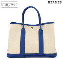【新品同様】 エルメス HERMES ガーデンパーティ TPM ヴェルソ トート バッグ ツイルアッシュ ヴァッシュカントリー エクリュ ブルーフランス Z刻印 Garden Party Verso 【中古】