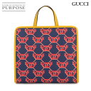 【未使用 展示品】 グッチ GUCCI GGスプリーム チルドレンズ トート バッグ ネイビー レッド イエロー 605614 スネイル GG Supreme Childrens Bag 【中古】