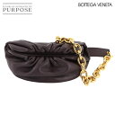 【未使用 展示品】 ボッテガ ヴェネタ BOTTEGA VENETA ザ チェーン ポーチ ボディ バッグ レザー バーガンディ 651445 ゴールド 金具 The Chain Pouch Body Bag 【中古】