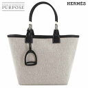 【未使用 展示品】 エルメス HERMES スティープル 28 トート バッグ トワルアッシュ スイフト ブラック エクリュ B刻印 Steeple 28 【中古】