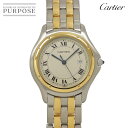 【新品仕上げ 済み】 カルティエ Cartier パンテール クーガーLM コンビ W35006B6 ヴィンテージ ボーイズ 腕時計 デイト アイボリー K18YG クォーツ ウォッチ Phantere Cougar 【中古】