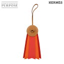 【未使用 展示品】 エルメス HERMES パドック フラット バッグ チャーム ヴァッシュハンター アニューミロ ローズジャイプール フー レッド Paddock Flot 【中古】