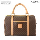 セリーヌ CELINE マカダム ボストン ハンド バッグ PVC レザー ブラウン ゴールド 金具 ヴィンテージ Macadam Boston Bag 【中古...