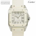 カルティエ Cartier サントス100 MM W20122U2 ボーイズ 腕時計 ホワイト オー ...