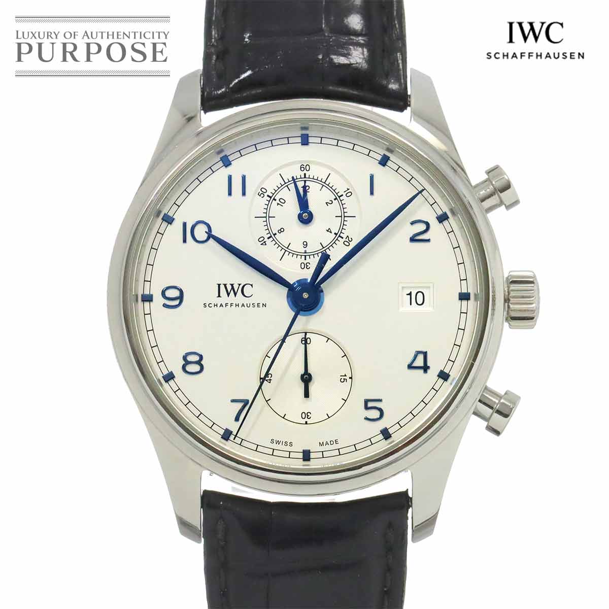 【新品仕上げ 済み】 IWC ポルトギーゼ クロノグラフ クラシック IW390302 メンズ 腕時計 デイト シルバー 自動巻き インターナショナル ウォッチ カンパニー Portuguese 【中古】