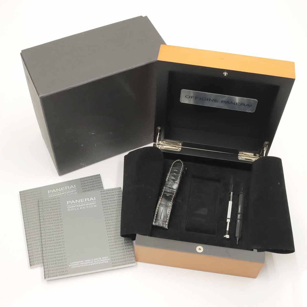 【新品仕上げ 済み】 パネライ PANERAI ルミノール 1950 3デイズ GMT PAM00321 メンズ 腕時計 デイト ブラック パワーリザーブ オートマ 自動巻き ウォッチ Luminor 【中古】