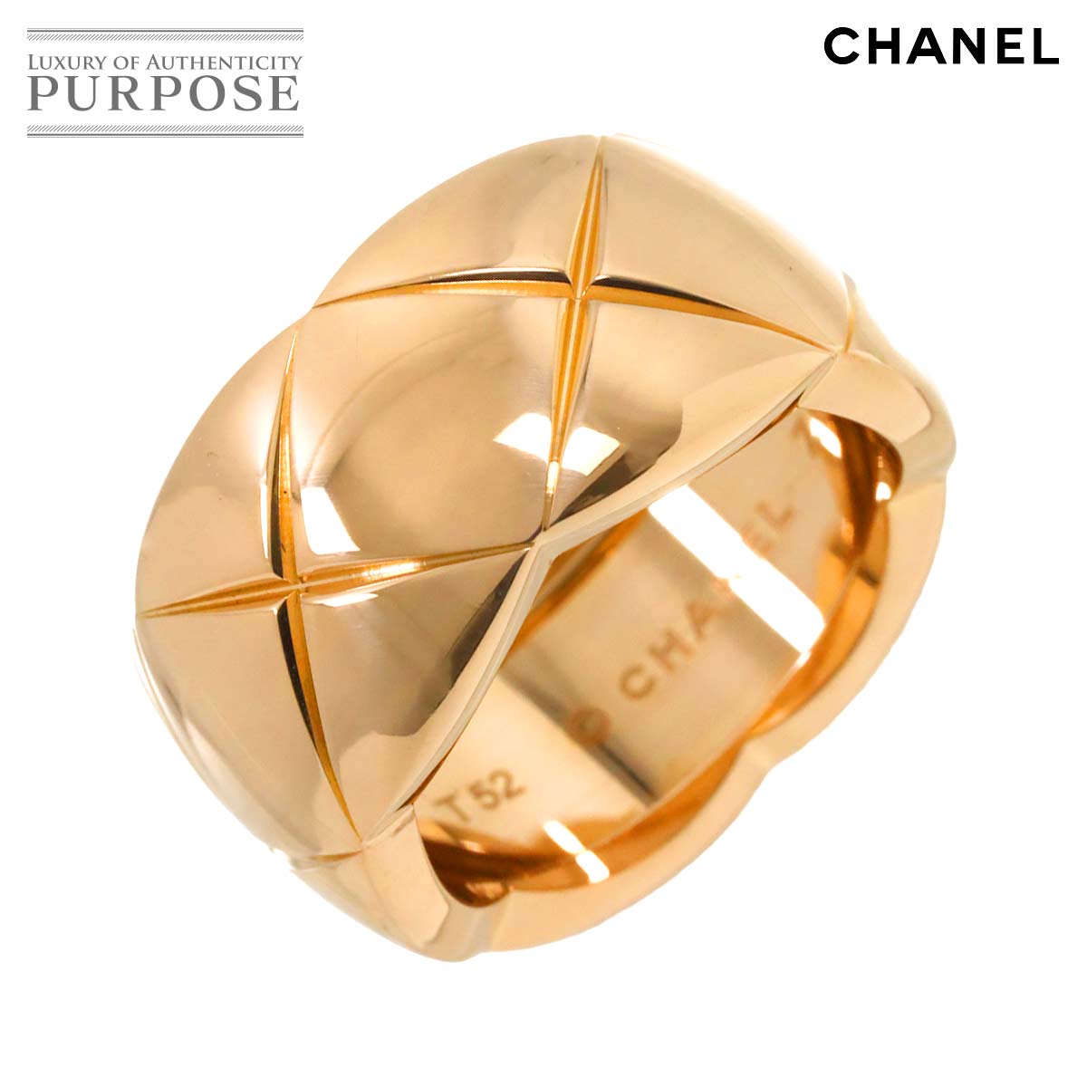 【新品同様】 シャネル CHANEL ココクラッシュ ラージ #52 リング K18 PG ピンクゴールド 750 マトラッセ 指輪 Coco Crush Ring【中古】のサムネイル