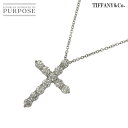 【新品同様】 ティファニー TIFFANY&Co. ミディアム クロス ネックレス 40cm Pt プラチナ Necklace【中古】