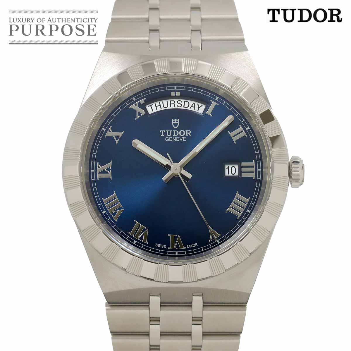 チューダー チュードル TUDOR ロイヤル 28600 メンズ 腕時計 デイデイト ブルー オートマ 自動巻き Royal 【中古】