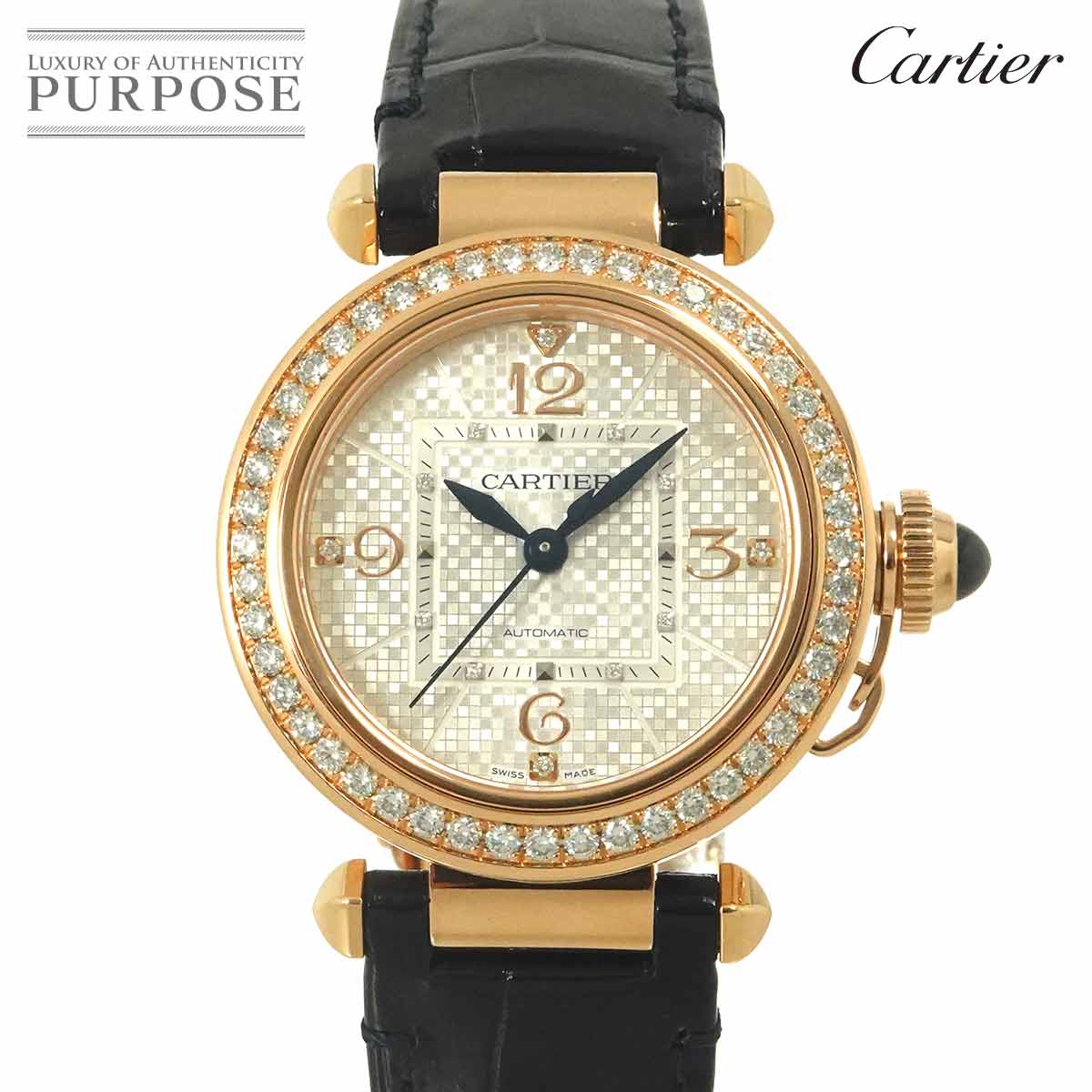 【新品仕上げ 済み】 カルティエ Cartier パシャ WJPA0027 レディース 腕時計 8P ダイヤ ベゼル シルバー K18PG 自動巻き ウォッチ Pasha 【中古】