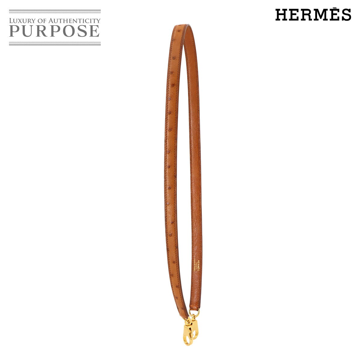 エルメス HERMES ケリー ボリード ショルダー ストラップ オーストリッチ チェスナッツ ブラウン 小物 Shoulder Strap 【中古】