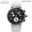 ルイ ヴィトン LOUIS VUITTON タンブール ラブリーカップ Q11BG メンズ 腕時計 クロノグラフ デイト ブラック クォーツ ウォッチ Tambour 【中古】