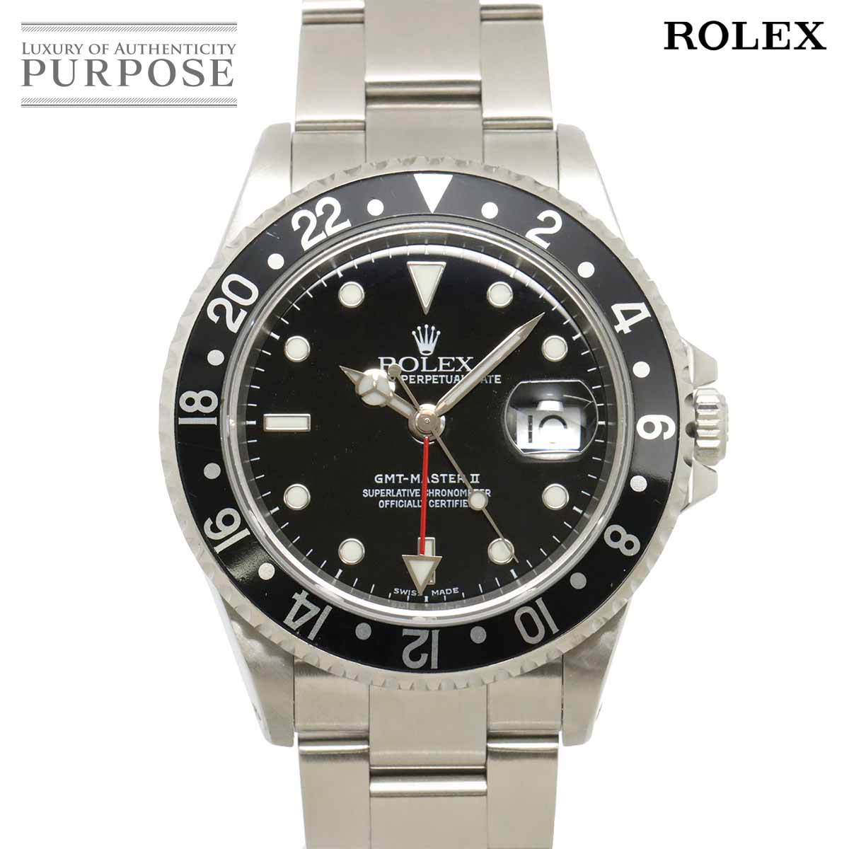 【新品仕上げ 済み】 ロレックス ROLEX GMTマスター2 16710 P番 メンズ 腕時計 デ...