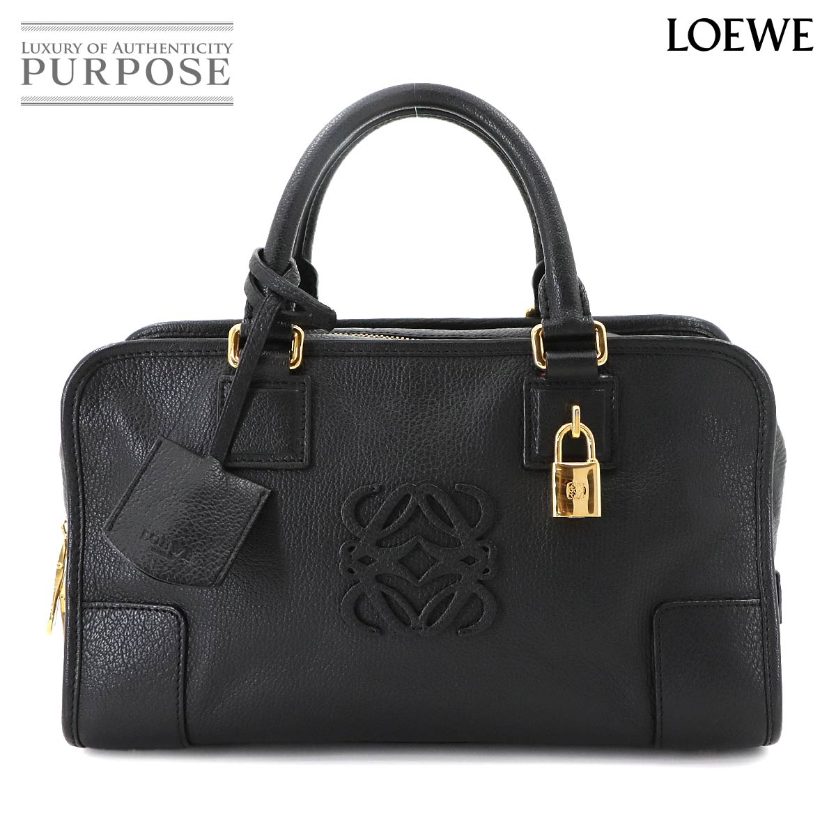 【新品同様】 ロエベ LOEWE アマソナ 28 ハンド バッグ レザー ブラック ゴールド 金具 Amazona 28 【中古】のサムネイル