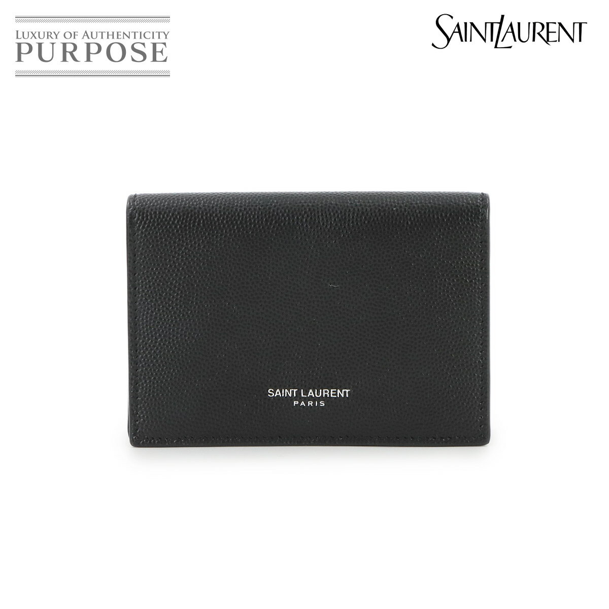 【新品同様】 サンローラン パリ SAINT LAURENT PARIS ビジネス カードケース カードホルダー 名刺入れ レザー ブラック 469338 Card Holder 【中古】