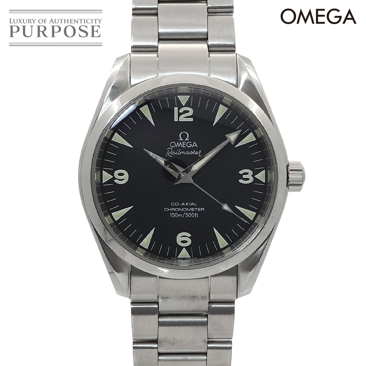 オメガ OMEGA シーマスター レイルマスター 2503 52 メンズ 腕時計 ブラック オートマ ...