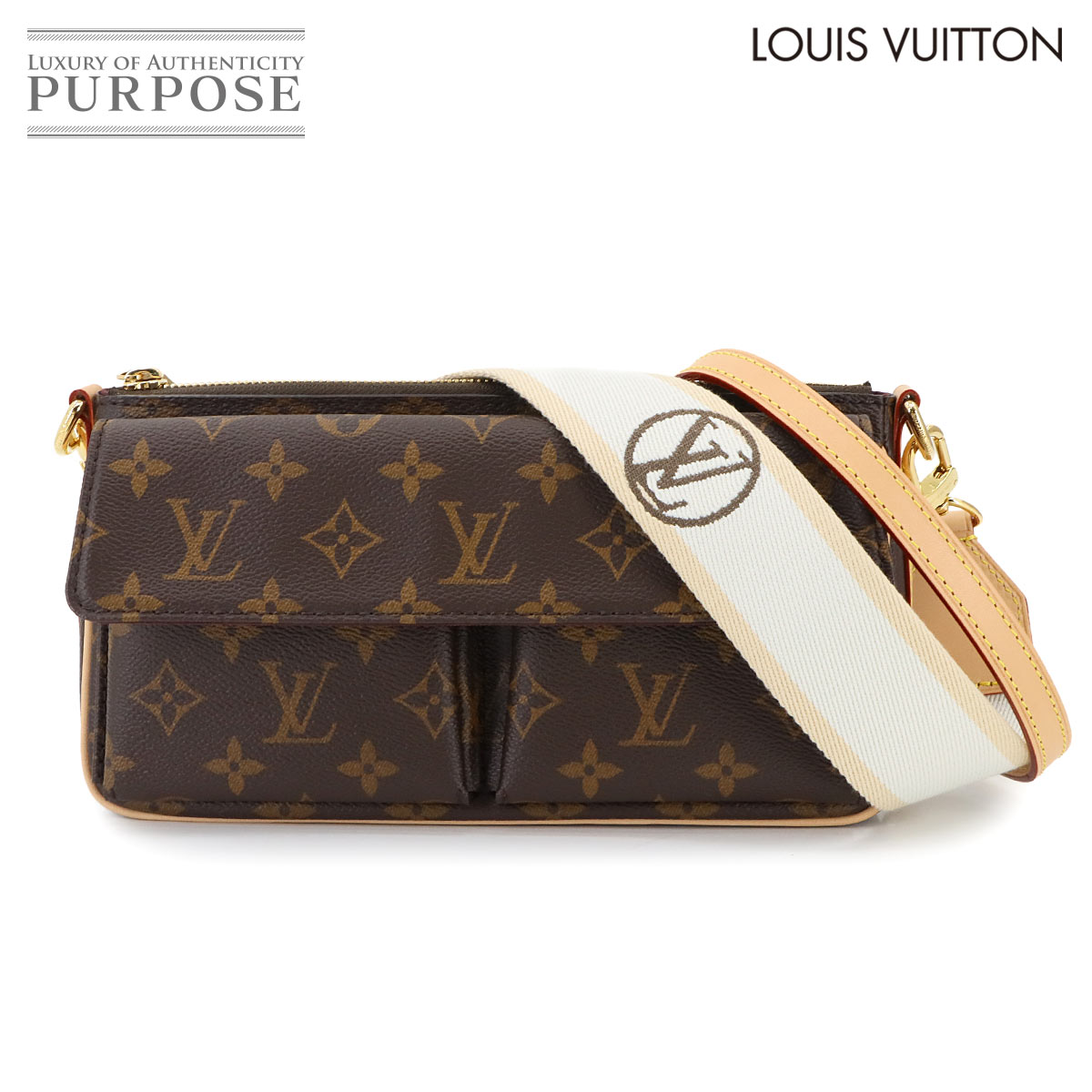 【未使用 展示品】 ルイ ヴィトン LOUIS VUITTON モノグラム ヴィヴァシテ ショルダー バッグ ブラウン M46999 ゴールド 金具 RFID Viva Cite 【中古】