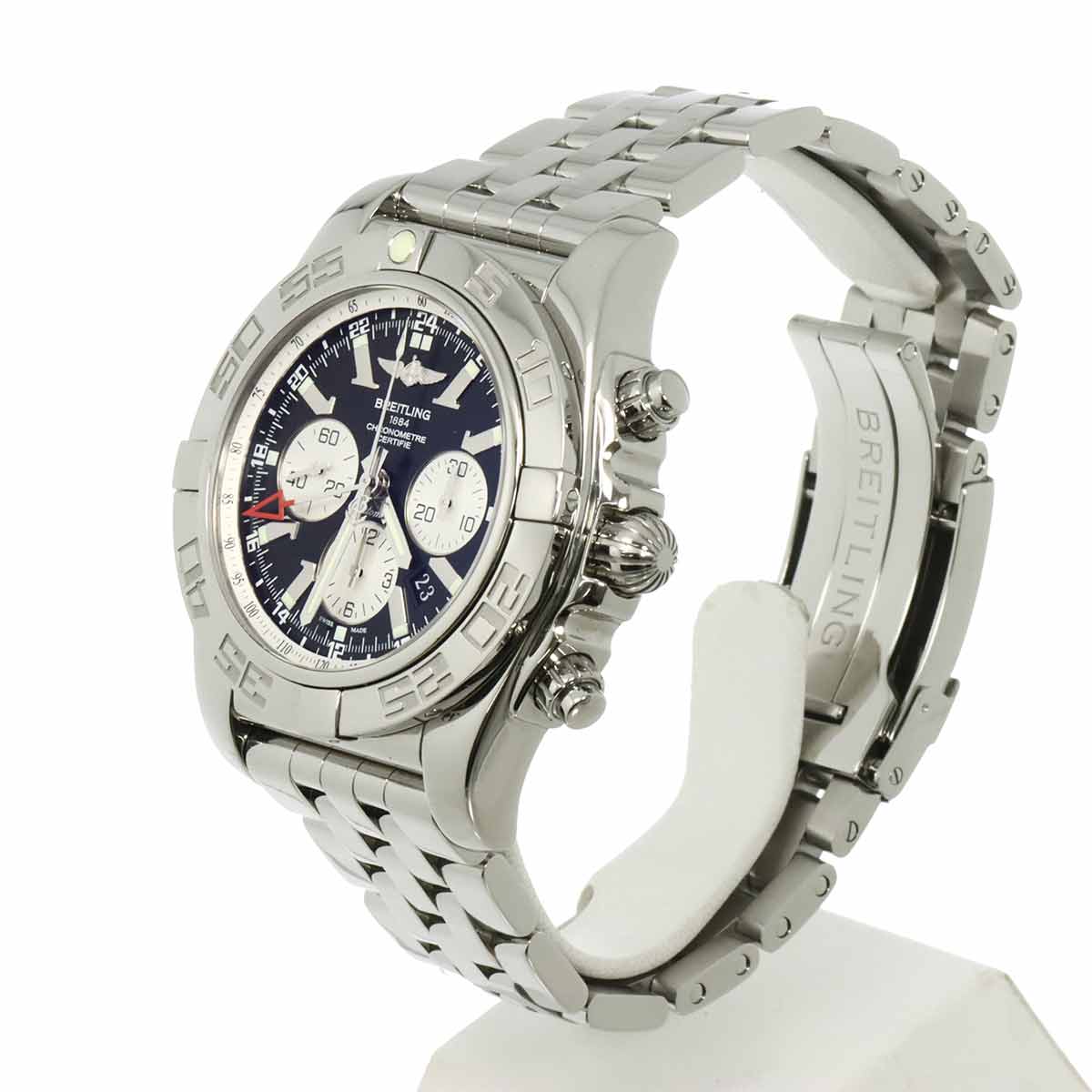 ブライトリング BREITLING クロノマット GMT AB0410 メンズ 腕時計 デイト ブラック オートマ 自動巻き ウォッチ Chronomat 【中古】