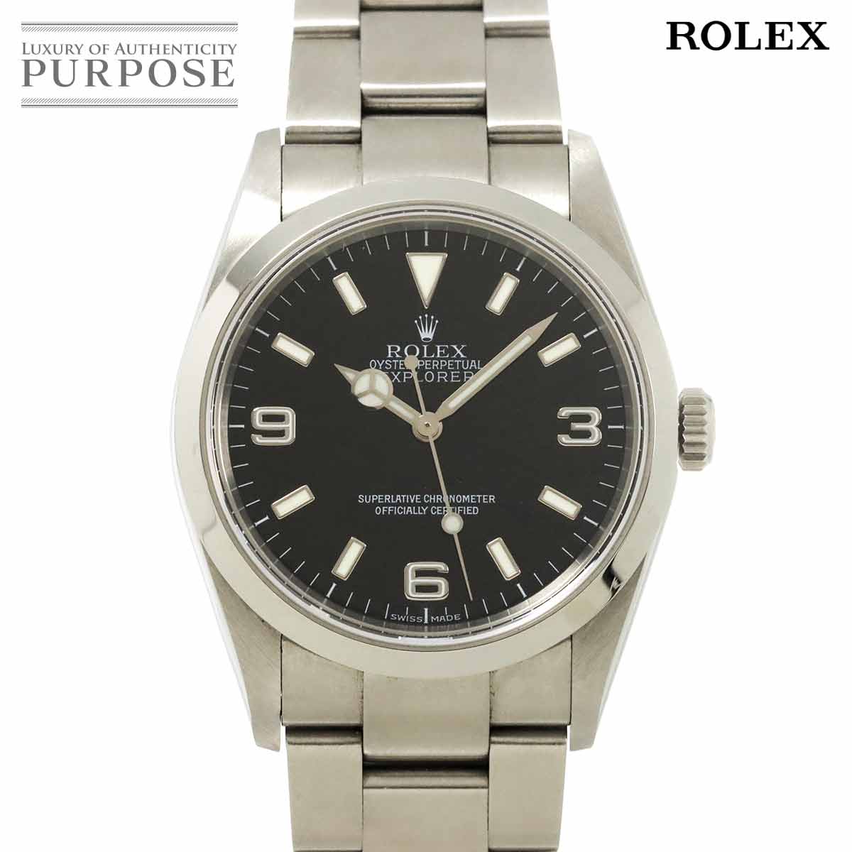 ロレックス ROLEX エクスプローラー1 114270 D番 メンズ 腕時計 ブラック オートマ...