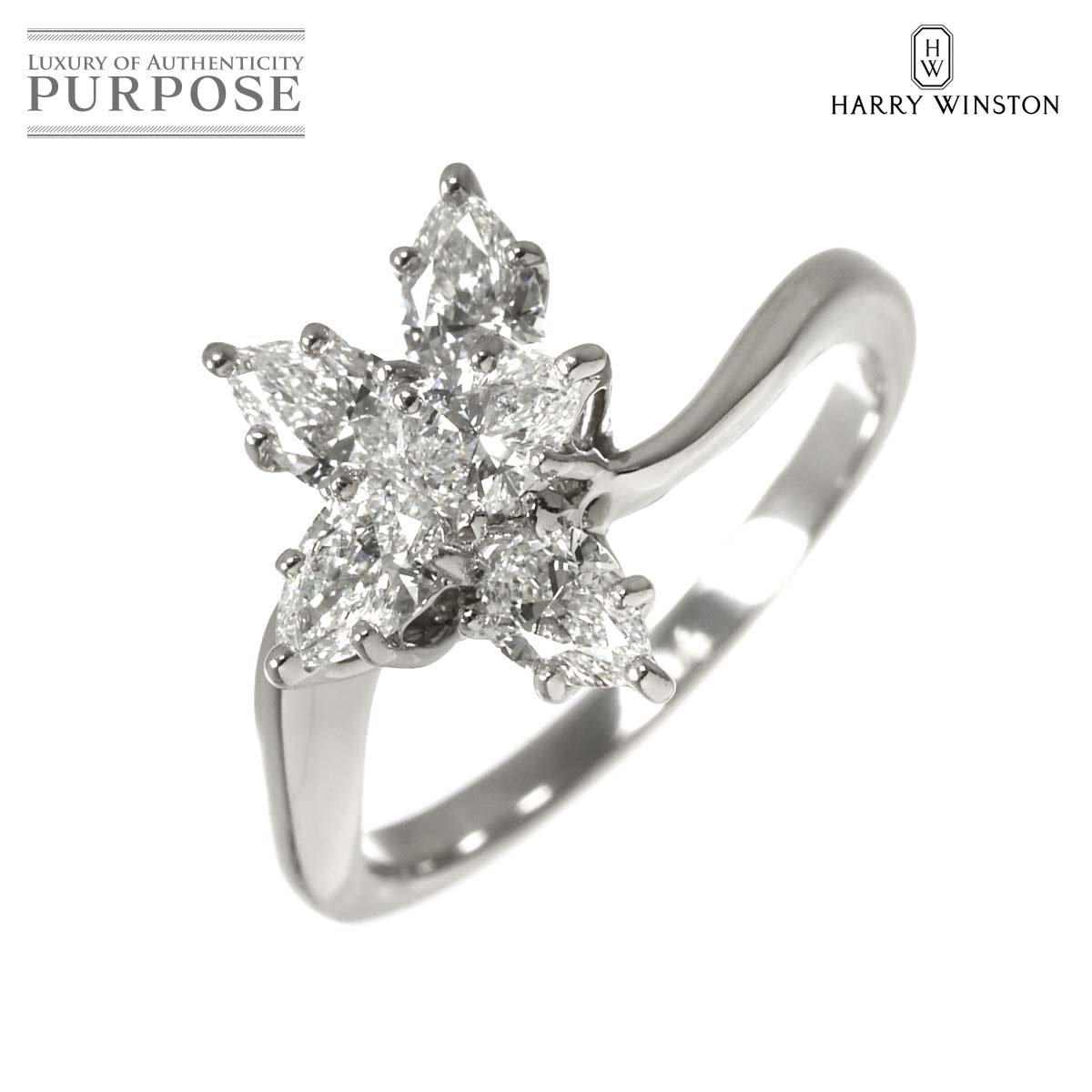 【新品同様】 ハリーウィンストン HARRY WINSTON ウィンストンクラスター SM 11.5号 リング ダイヤ Pt プラチナ 指輪 HW Diamond Ring【証明書付き】【中古】のサムネイル