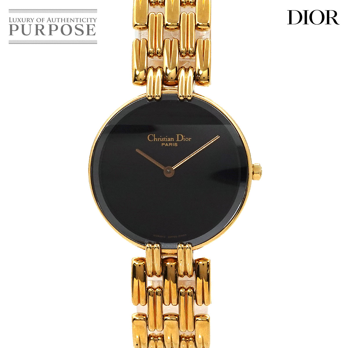 商品管理番号 : 90301378/W502STYLEクリスチャン ディオールからお洒落なレディース腕時計『バギラ』でございます☆ゴールド×ブラック文字盤がシンプルながら高級感を演出！腕元を華やかにしてくれるお勧めの逸品です♪BRANDクリスチャン ディオール （Christian Dior）MODELバギラREF.NUMBERD46−154−4 【レディース】MOVEMENTクォーツ （電池式）MATERIALケース：GPベルト：GPDIAL COLORブラックSIZE縦：35mm（ラグ含む）横：27mm（リューズ含まず）厚さ：6mm腕周り：最大約17cm手計測になりますので若干の誤差はご了承ください&gt;&gt;サイズ表記についてはコチラACCESSORIESなし（当店の時計ケースにてお届け致します）WARRANTY PERIOD当店保証6ヶ月&gt;&gt;当店保証についてはコチラREFERENCE LIST PRICE-RANK8．5点（下記の状態ランク表をご覧ください）CONDITION【風防】カケ、キズもなく綺麗な状態です。【文字盤・針】汚れもなく、綺麗な状態です。【ベゼル・ケース・裏蓋】全体的にスレキズ・小キズがあります。【ブレス・バックル】ブレス・バックルにスレキズ・小キズがあります。使用によるスレキズ・小キズがありますが、着用時に目立つダメージはありません。これからも永く愛用していただけるお勧めの逸品です。また電池交換済みの為、快適にご使用していただけます。CONDITION RANKTITLEクリスチャン ディオール Christian Dior バギラ D46 154 4 ヴィンテージ レディース 腕時計 ブラック GP クォーツ ウォッチ Bagbeera 【中古】STYLEクリスチャン ディオールからお洒落なレディース腕時計『バギラ』でございます☆ゴールド×ブラック文字盤がシンプルながら高級感を演出！腕元を華やかにしてくれるお勧めの逸品です♪
