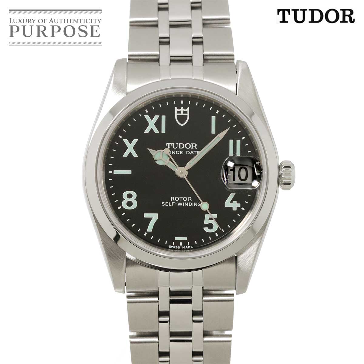 チューダー チュードル TUDOR プリンスデイト 74000 メンズ 腕時計 ブラック オートマ  ...