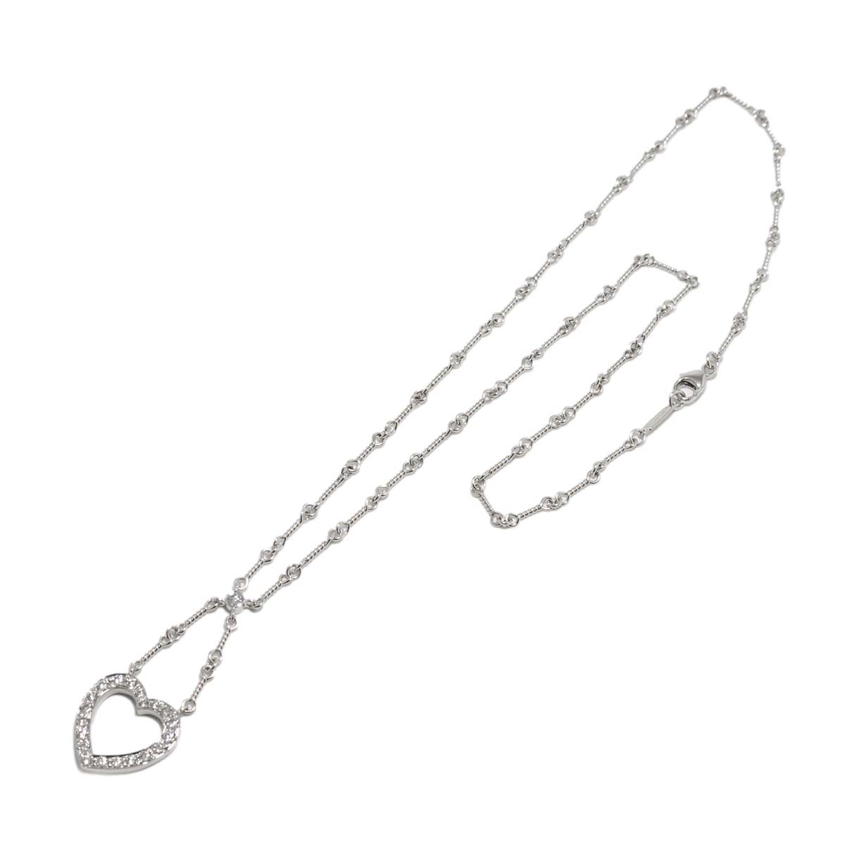 VINTAGE LOVER PURPOSEの【新品同様】 ティファニー TIFFANY&Co. センチメンタル ハート ダイヤ ネックレス 40cm Pt プラチナ Diamond Necklace【中古】｜アングル2