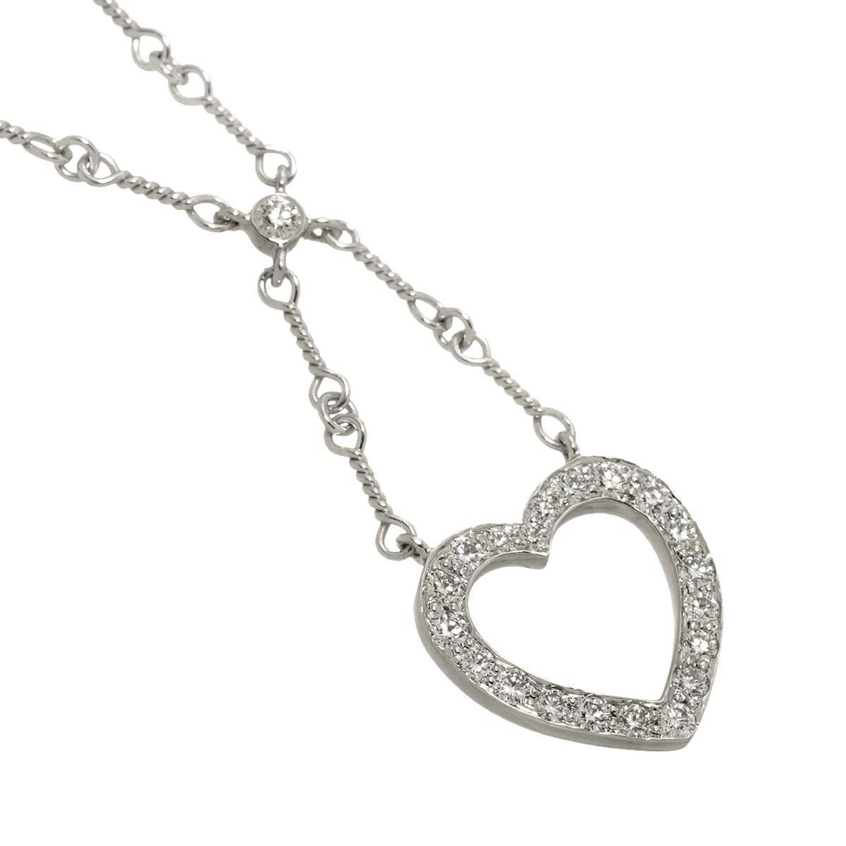 VINTAGE LOVER PURPOSEの【新品同様】 ティファニー TIFFANY&Co. センチメンタル ハート ダイヤ ネックレス 40cm Pt プラチナ Diamond Necklace【中古】｜アングル3