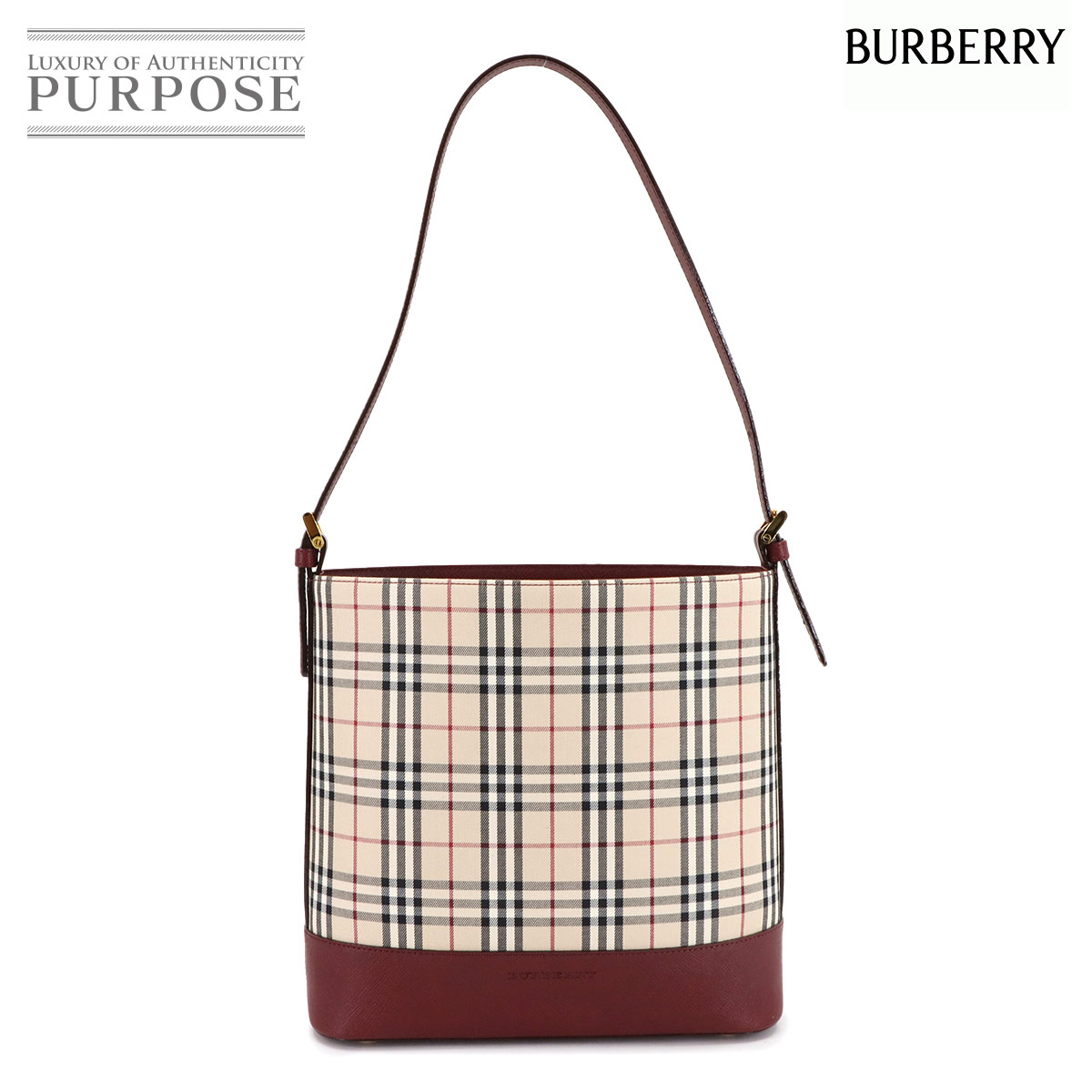 極美品☆　バーバリー　ハンドバッグ　フラップ　キャンバス　レザー　スクエア 極美品☆ バーバリー ハンドバッグ フラップ キャンバス レザー