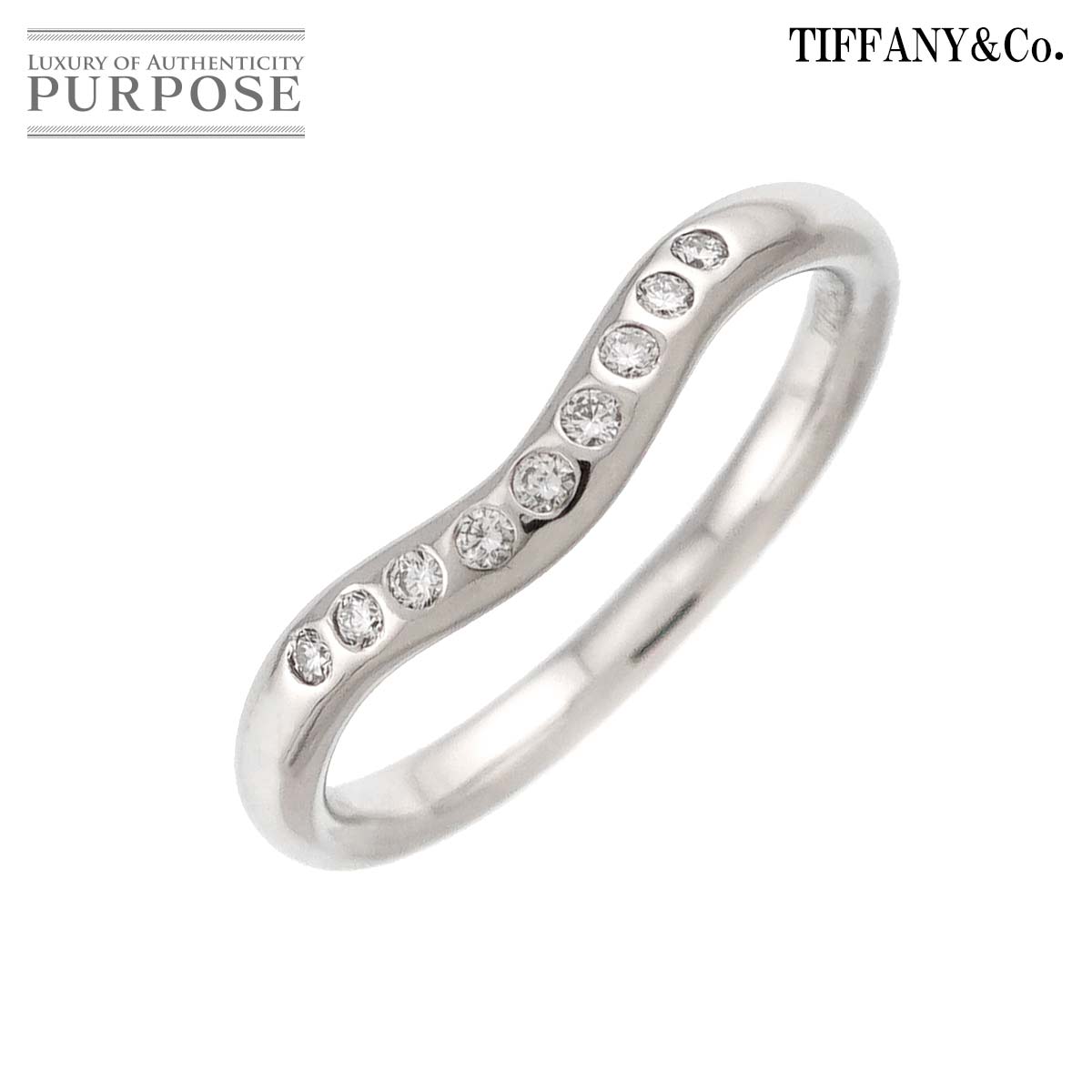 Other - 【新品同様】 ティファニー TIFFANY&Co. カーブド バンド 8号 リング ダイヤ Pt プラチナ 指輪 Curved Band Ring【中古】