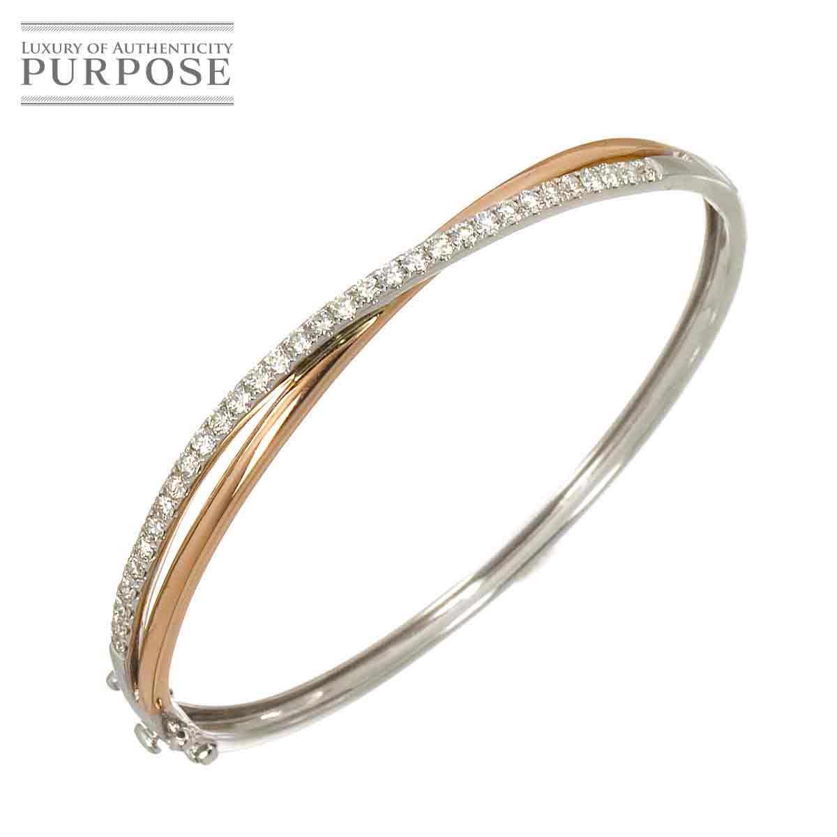 同様 ダイヤ 1.00ct ブレスレット 17cm K18 WG PG ホワイト ピンクゴールド 750 Diamond Bra purpose-inc-10565261 VINTAGE LOVER PURPOSE パッケージ画像