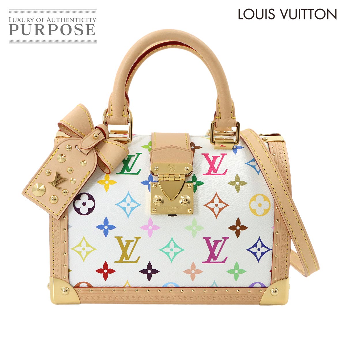 Rakuten - 【未使用 展示品】 ルイ ヴィトン LOUIS VUITTON LVxTM モノグラム マルチカラー スピーディ トランク 20 2way ハンド ショルダー バッグ ブロン M27833 ゴールド 金具 RFID Speedy Bandouliere 【中古】