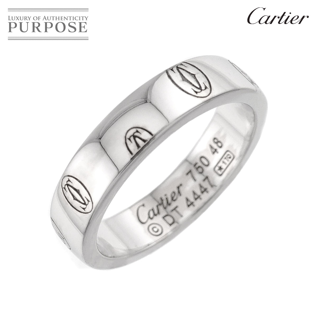 Rakuten - 【新品同様】 カルティエ Cartier ハッピーバースデー SM #48 リング K18 WG ホワイトゴールド 750 指輪 Logo Happy birthday Ring【中古】