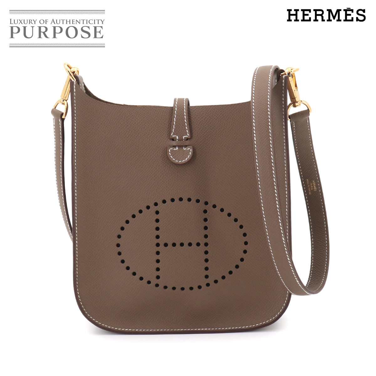 Rakuten - 【未使用 展示品】 エブリン セリエ 16 TPM エルメス HERMES エプソン エトゥープ ショルダー バッグ G刻印 ゴールド 金具 Evelyne Sellier 【中古】