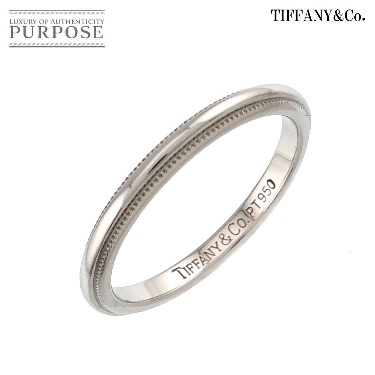 Rakuten - 【新品同様】 ティファニー TIFFANY&CO. ミルグレイン 10号 リング 幅2mm Pt プラチナ 指輪 トゥギャザー Milgrain Ring 【中古】
