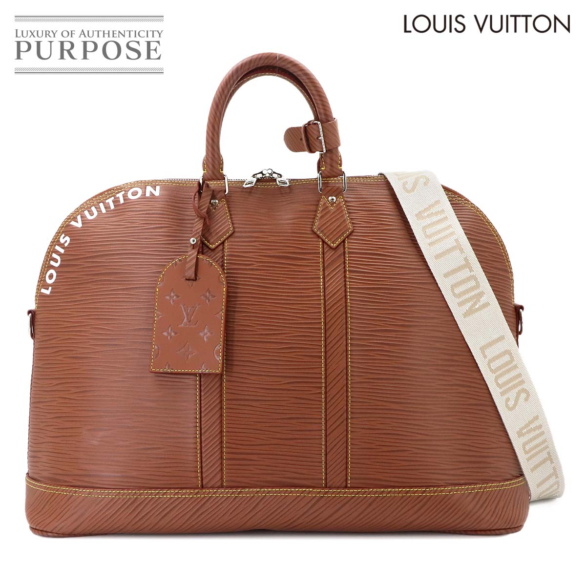 【未使用 展示品】 ルイ ヴィトン LOUIS VUITTON エピ XL アルマ トラベル GM 2way ハンド ショルダー バッグ レザー コニャック M23102 RFID シルバー 金具 Alma Travel GM 【中古】