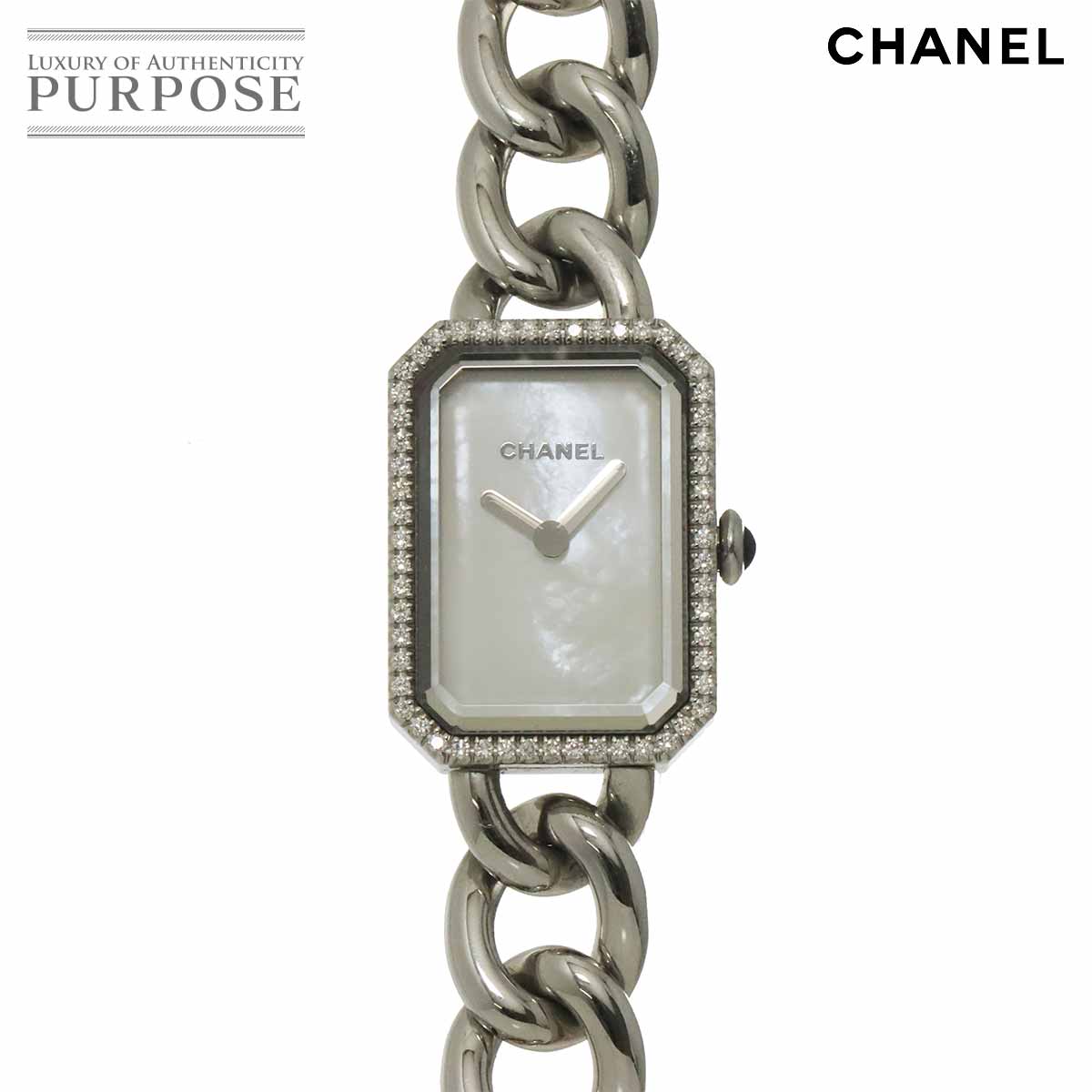 Rakuten - シャネル CHANEL プルミエール H3253 ダイヤベゼル レディース 腕時計 ホワイトシェル クォーツ ウォッチ Premiere 【中古】