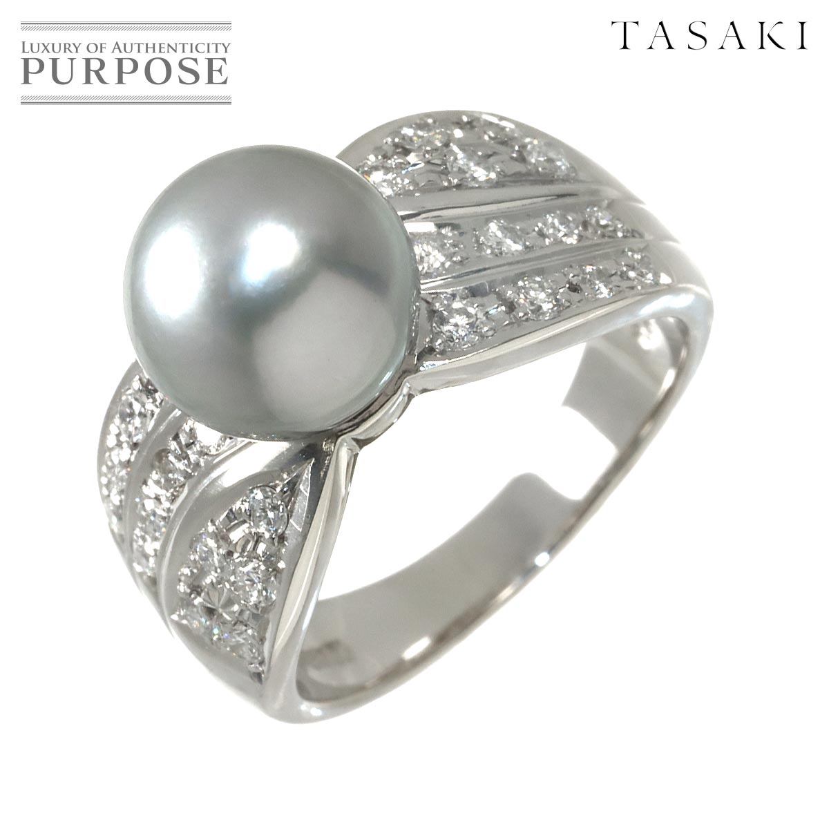 楽天市場】tasaki pt900 黒蝶真珠 リングの通販