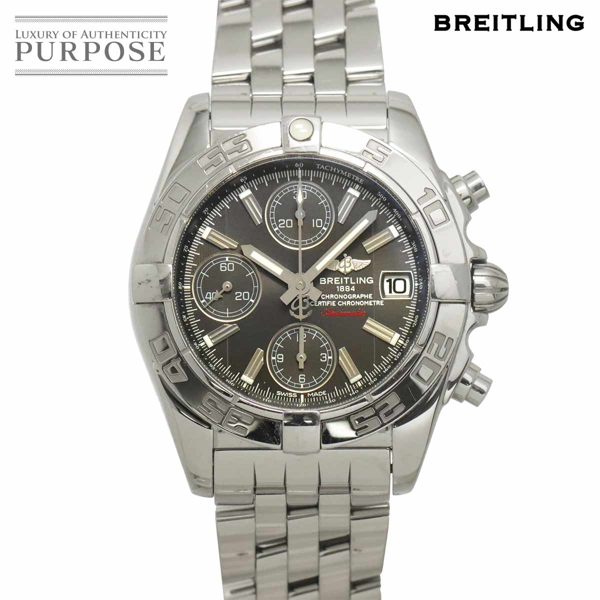 ブライトリング BREITLING コックピット A13358 クロノグラフ メンズ 腕時計 デイト ブラック 自動巻き ウォッチ cockpit 【中古】