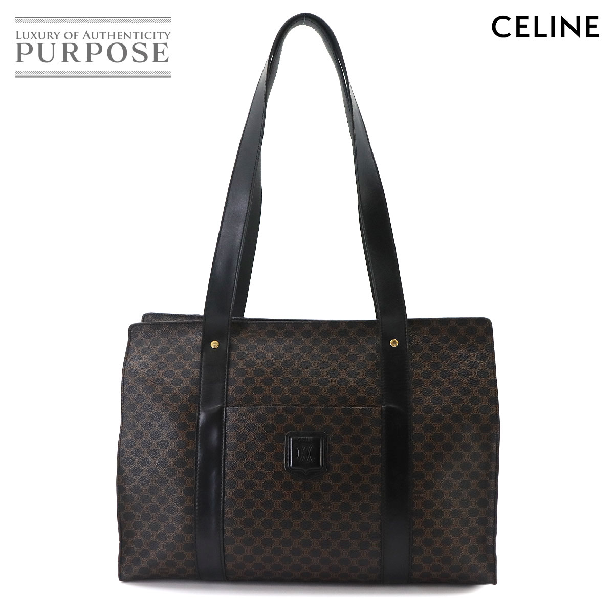楽天市場】celine マカダム トートバッグ pvc レザー 黒の通販